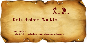 Kriszhaber Martin névjegykártya